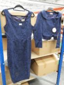 *12 Size: 14 Opal Damask Style Navy Dress