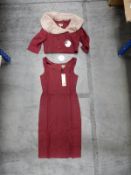 *8 Size: 12 Beverley Vintage Style Dresses (Burgun