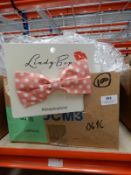 *10 Lindy Bop Pink & White Polka Dot Hair Bows
