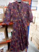 *5 Size: 16 Lindy Bop Lyla 50's Floral Mauve Dress