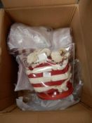 *4 Bucket Red & White Striped Handbags