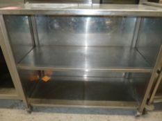 * SS prep bench on castors. ( 900H x 1000W x465D)