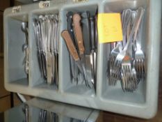 * tray of high quality cutlery, very clean.