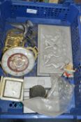 Tray Lot Including Aluminium Plaques, Horse Brasse