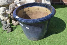 Large Blue Ceramic Garden Planter