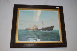 Period Oak Framed Print by A.P.Thompson of the Arctic Ranger Hull Trawler