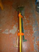 Bundle of Garden Tools, Rake, Shovel Fork, etc.