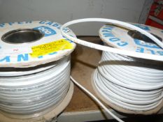 Two Spools of 1.5x1mm White/Brown Cable