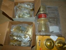 Small Quantity of Brass Door Furniture