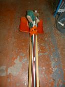Bundle of Garden Tools; Snow Shovel, Hose, etc.