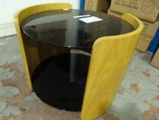 *Small Contemporary Occasional Table with Black Gl