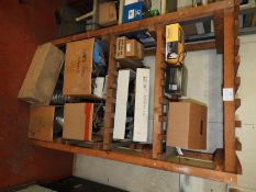 *Section of Wooden Shelving Containing Assorted Wiring Looms, etc.