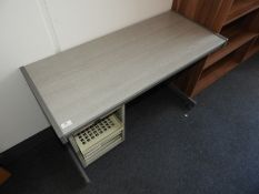 *Office Side Table in Light Grey Wood Grain Finish