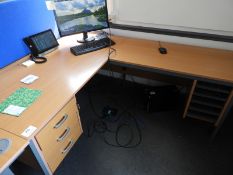 *L-Shape Desk with Right Hand Return in Beech Fini