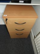 Standalone Three Drawer Pedestal in Light Beech Fi