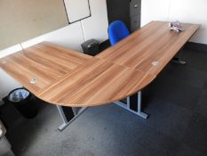 *Simulated Walnut L-Shape Desk 240x200cm