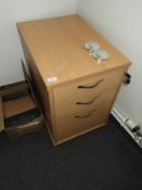 *Standalone Three Drawer Pedestal in Light Beech F