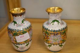 Pair of Cloisonne Vases