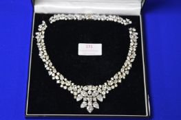 925 Sterling Silver Necklace Inset with CZs