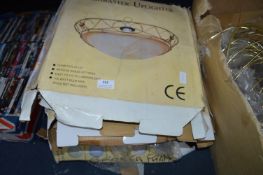 Four Brass Alabasta Uplighters