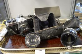 Tray Lot of Photography Equipment, Cameras, Lenses