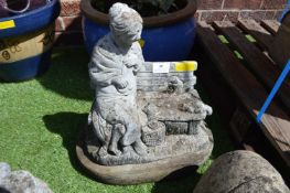 Garden Ornament - Lady Feeding a Squirell