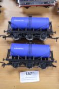 Two Dapol Six Wheel Milk Tanks 