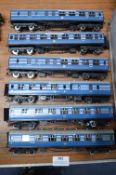Six Hornby 00 LMS Coronation Scot Carriages