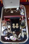 Tray Lot of Costume Jewellery; Wristwatches etc.