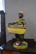 Majolica Figure - Basket Carrier