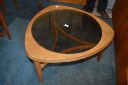 Retro Smoked Glass & Teak Coffee Table
