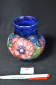 Moorcroft Anemone Pattern Vase of Blue Ground