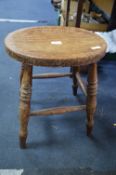 Victorian Turned Wood Oval Stool