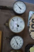 Three Engine Pressure Gauges