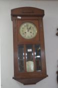1930's Oak Cased Wall Clock