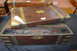 Georgian Writing Slope with Brass Inscription and Inserts (AF)