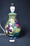 Moorcroft Hibiscus Pattern Lamp Base 8