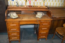 Vintage Oak Roll Top Desk