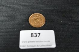 1910 Gold Half Sovereign