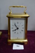 Brass French Carriage Clock - Retailer J.W. Benson