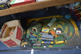 Model Railway Layout plus Playworn Trains and Accessories