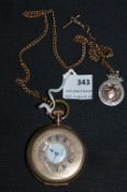 ALD English Gold Plated Pocket Watch plus Silver Fob