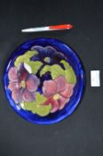 Moorcroft Clematis Pattern Dish on Blue Ground