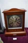 Mahogany Cased Brass Faced Inlaid Mantel Clock