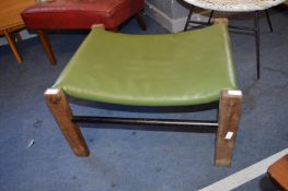 Green Leather Retro Stool by Arkana, Fallkirk, Scotland