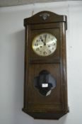 Oak Cased Pendulum Wall Clock