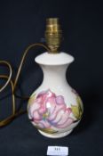 Moorcroft Clematis Pattern Lamp Base on Cream Ground
