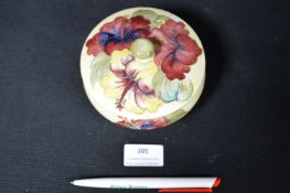 Moorcroft Orchid Covered Pot on Yellow Ground