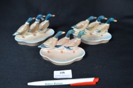 Three Beswick Duck Ashtrays