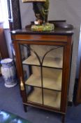 Edwardian Astral Glazed Inlaid Mahogany China Cabinet